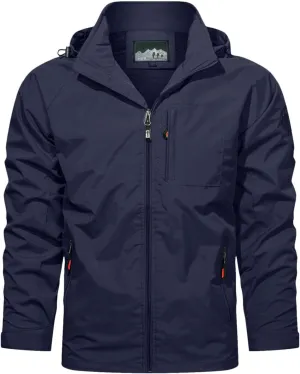 Baseball Clothes Rain Jacket for Men Lightweight Sport Jackets Mountain Hooded Coat Fall Hiking Fishing Coats