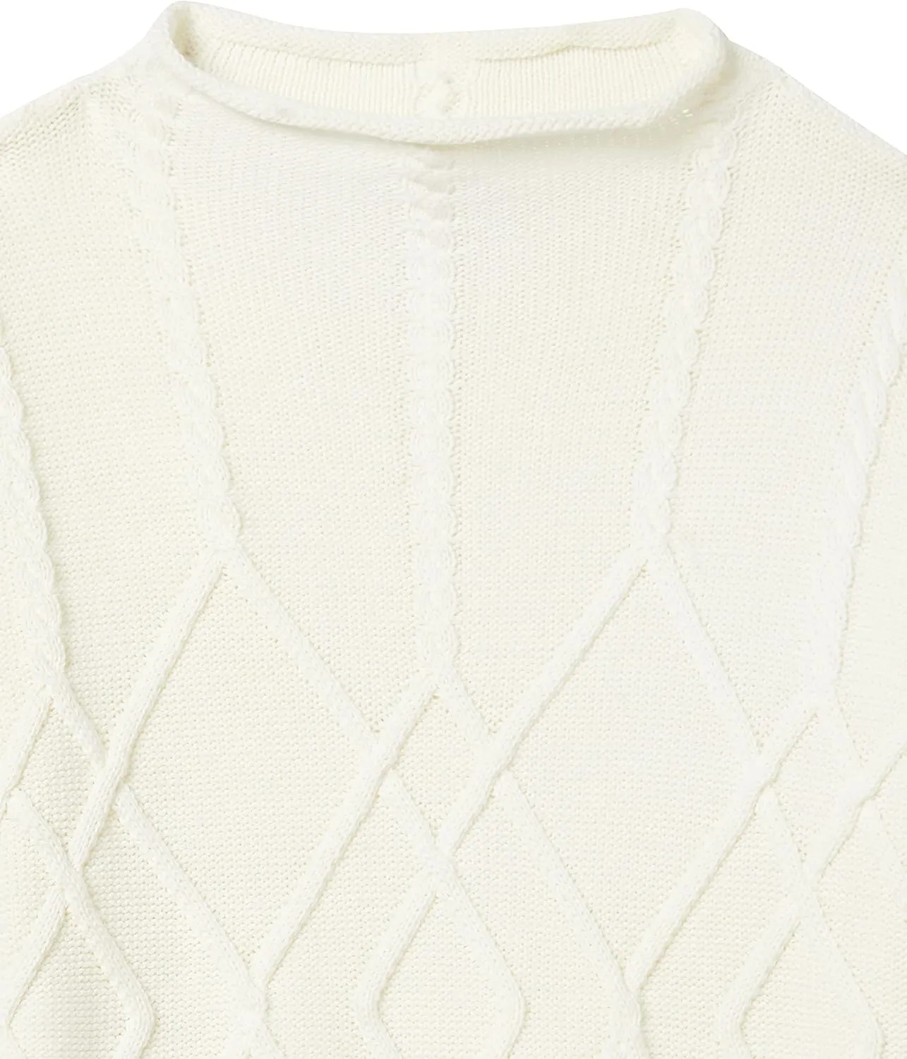 Cable Stitch Women's Mock Neck Braided Cable Sweater - Soft Long Sleeve Solid Color Textured Loose Pullover Knit Top