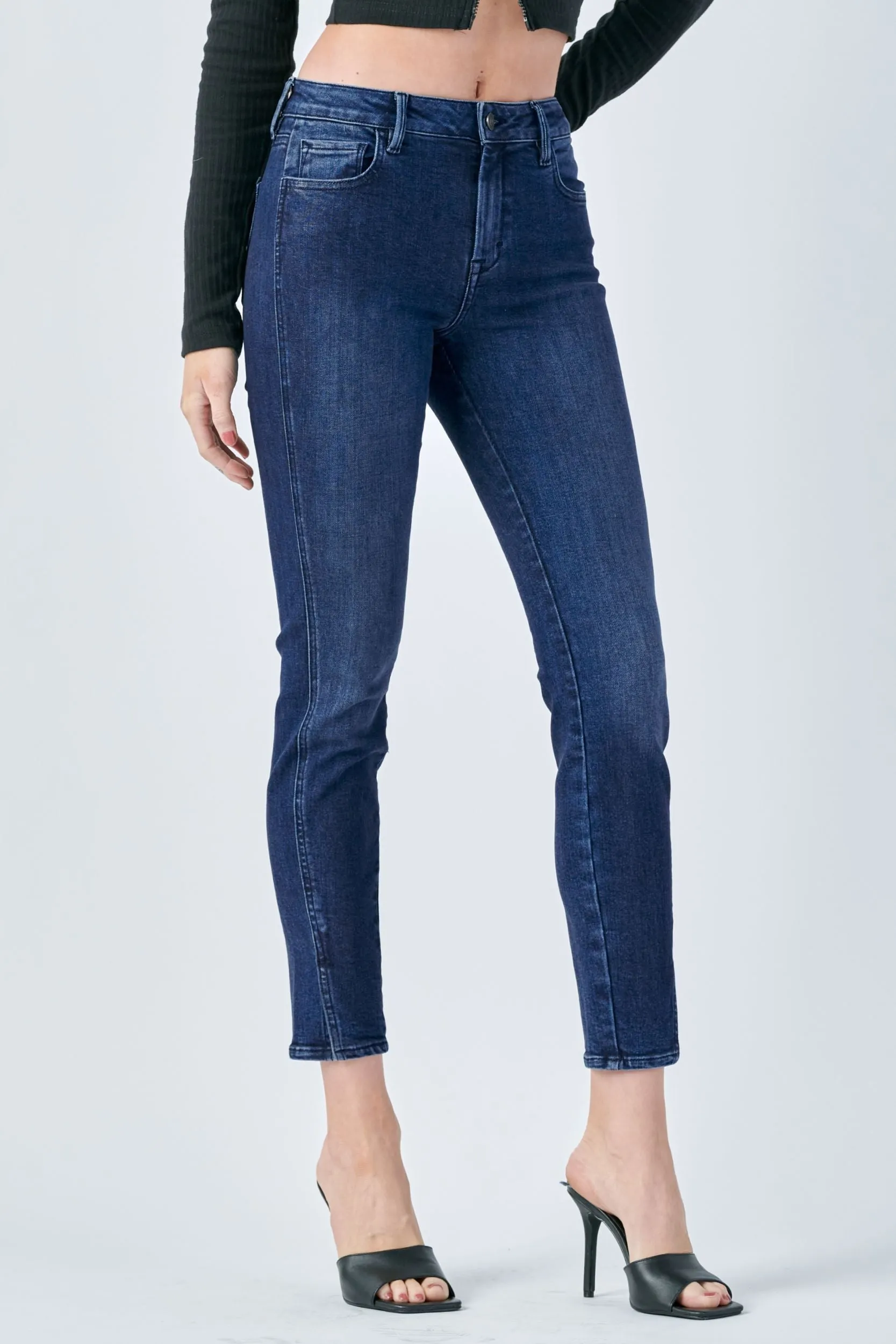 Medium Dark Side Slit Midrise Skinny