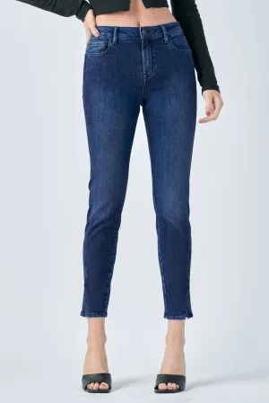 Medium Dark Side Slit Midrise Skinny