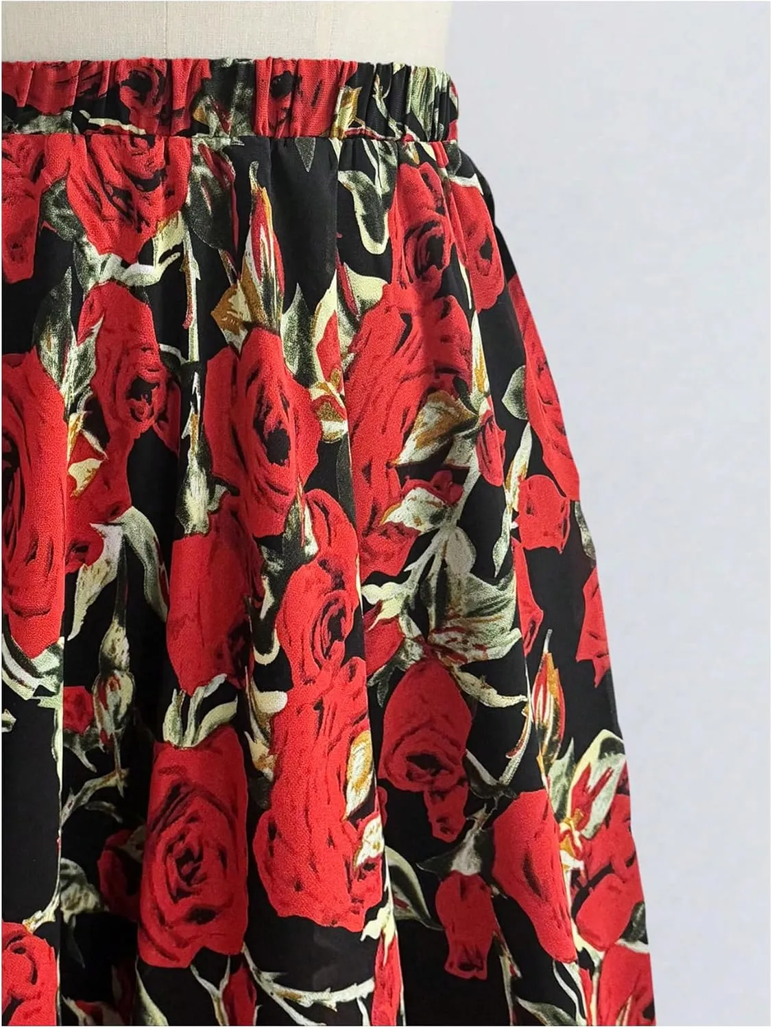 Verdusa Women's Leopard Print Skirt Y2k Goth High Waist Ruffled Pleated Flowy Long Skirts