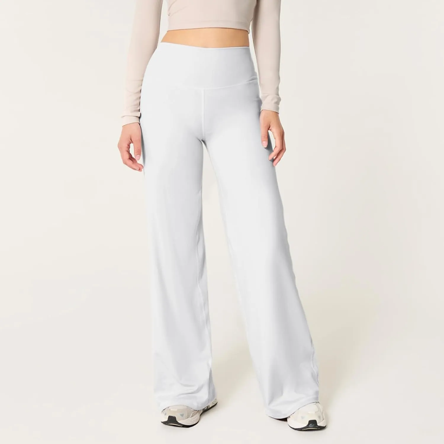 Wide Leg Yoga Pants for Women High Waisted Stretchy Tummy Control Leggings Baggy Athletic Lounge Pants with Pockets