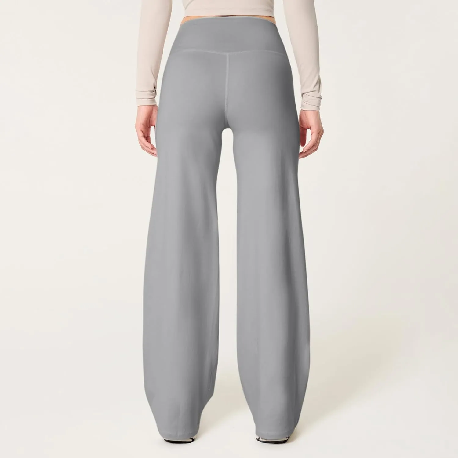 Wide Leg Yoga Pants for Women High Waisted Stretchy Tummy Control Leggings Baggy Athletic Lounge Pants with Pockets
