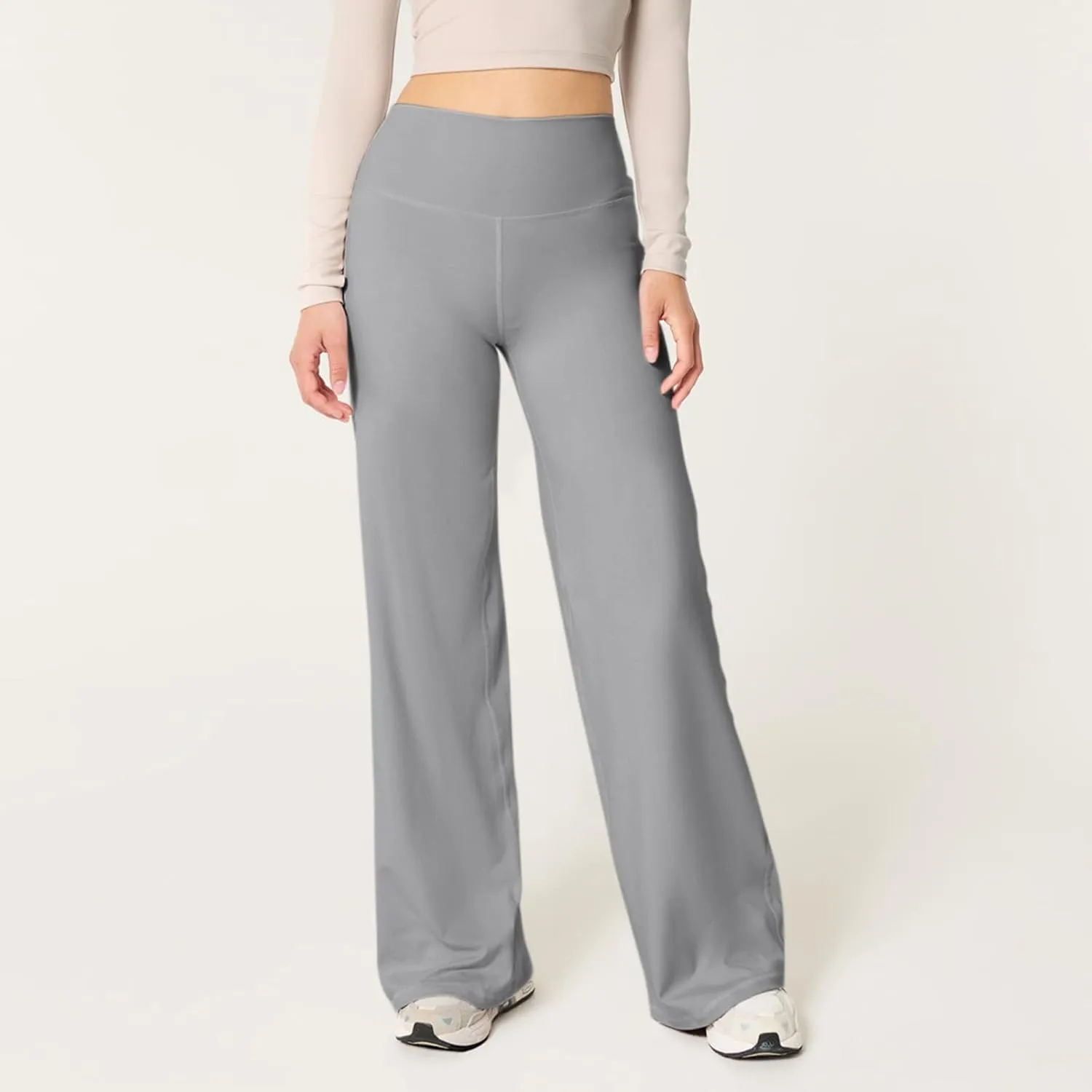 Wide Leg Yoga Pants for Women High Waisted Stretchy Tummy Control Leggings Baggy Athletic Lounge Pants with Pockets