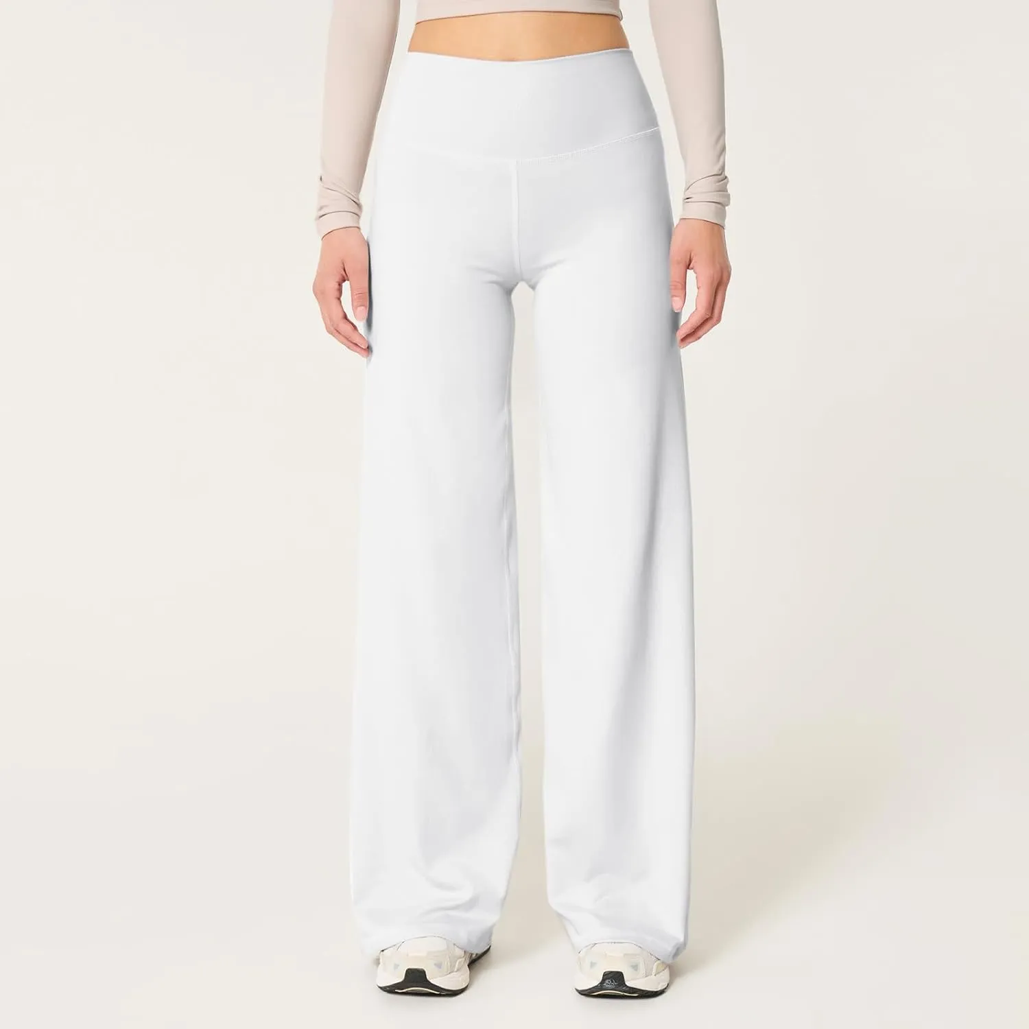 Wide Leg Yoga Pants for Women High Waisted Stretchy Tummy Control Leggings Baggy Athletic Lounge Pants with Pockets