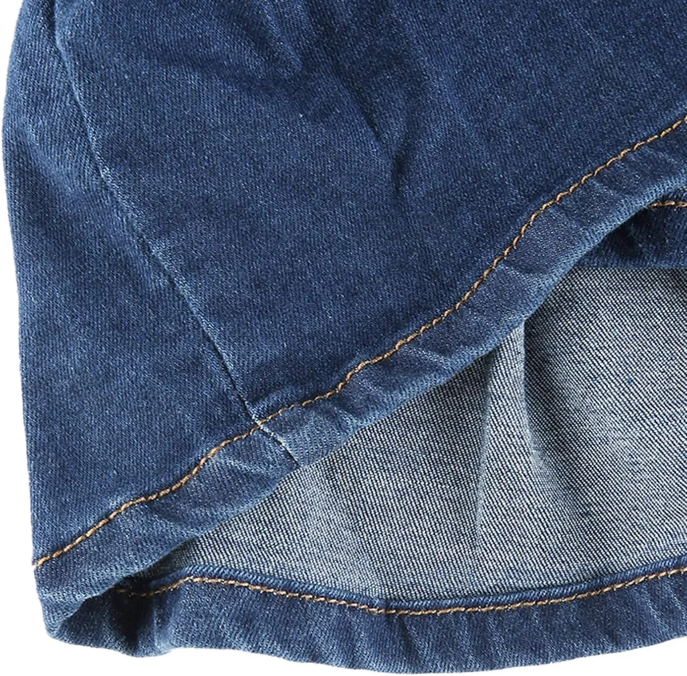 Women's High Waisted Jean Skirt Casual Mini Flared Skater Denim Skirt with Shorts