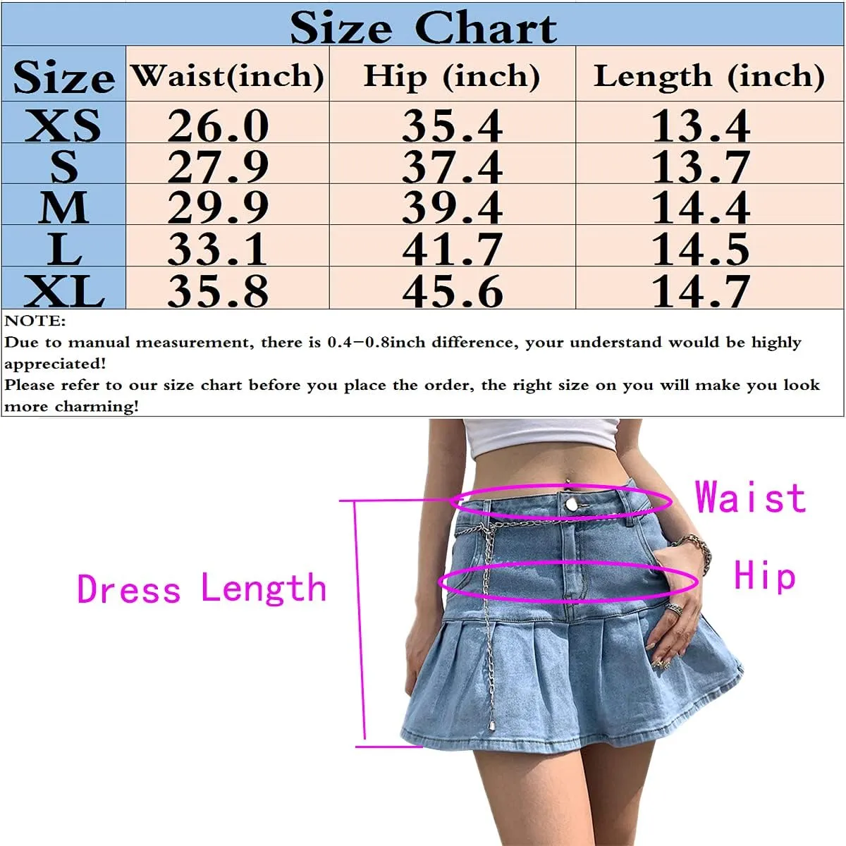 Women's High Waisted Jean Skirt Casual Mini Flared Skater Denim Skirt with Shorts